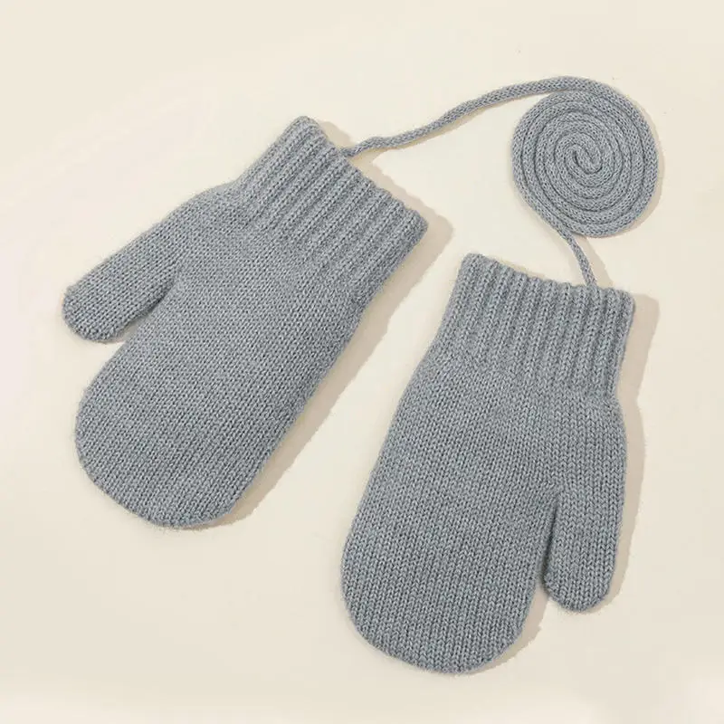 Nieuwe 1-4Y Kinderhandschoenen Winter Baby Pluche Koraal Handschoenen Peuter Volledige Vingers Leuke Wanten Warme Winddichte Handschoen Voor Jongens Meisjes