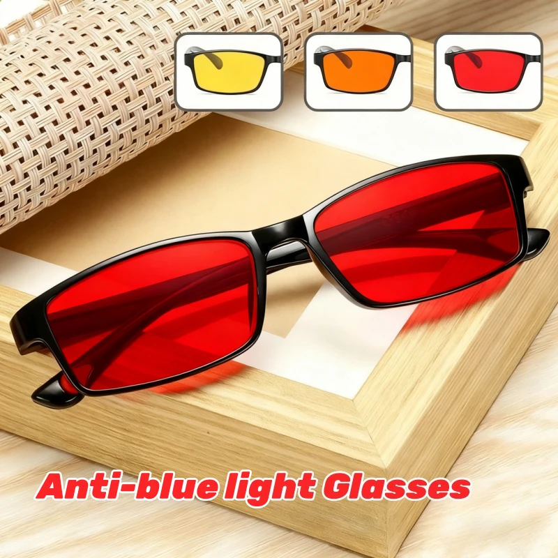 

Fashion Square Frame Driving Anti-Glare Night Vision Glasses Orange and Red Lens Anti-Blue Light Eye Protection Glasses