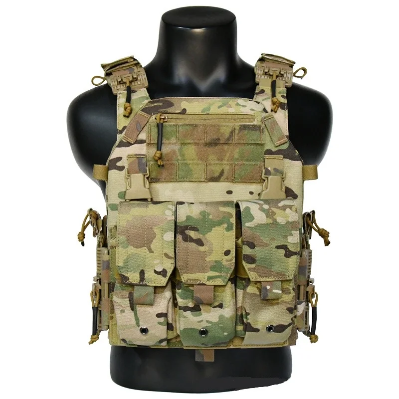 Quick Release 6094K Tactical Vest 1000D nylon fabric with triple magazine bag Large size 094K combat suit