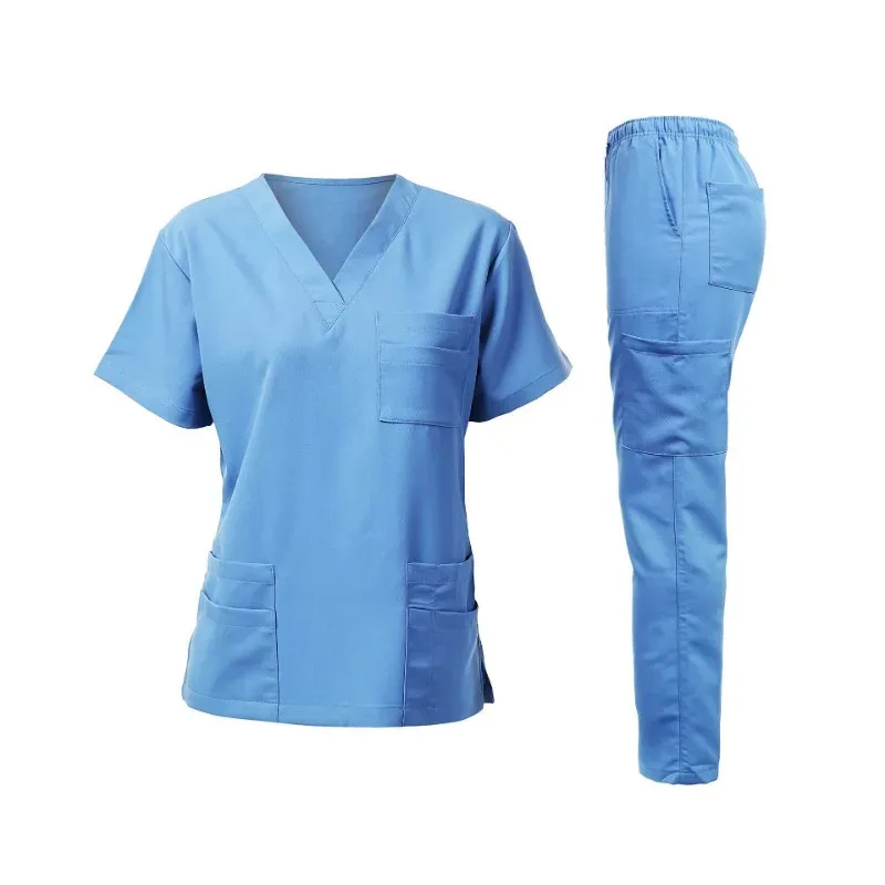 Uniforme de salão de beleza, uniforme de esfrega, camisetas de manga curta, roupas de trabalho médico, blusas de enfermeira