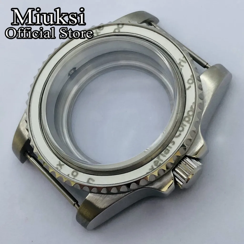 Miuksi 40mm watch case sapphire glass fit NH35 NH36 NH34 ETA2824 2836 PT5000 Seagull ST2130 movement