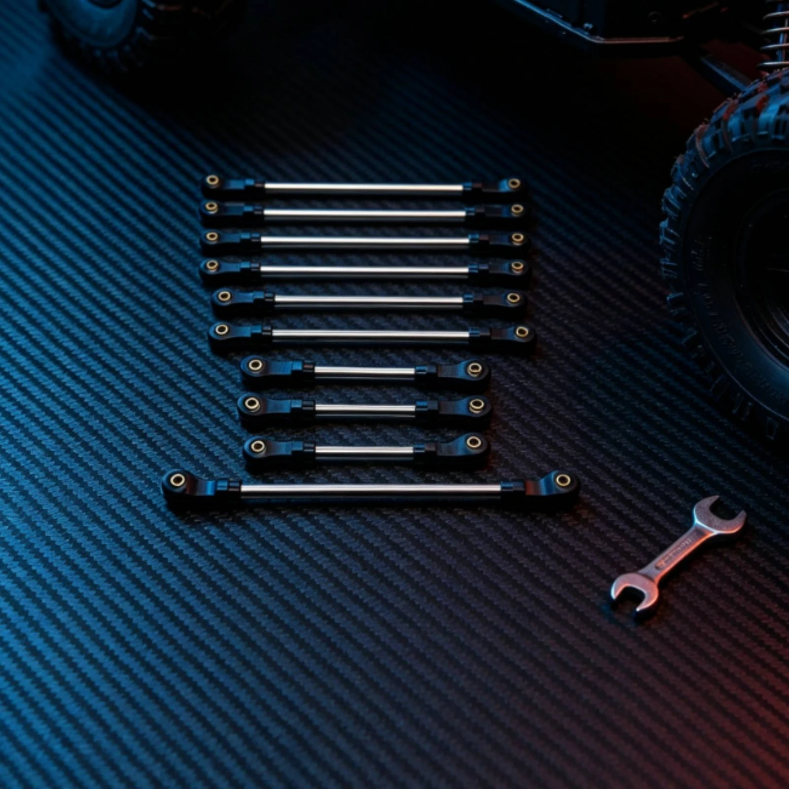 RC Tie Rod Assembly Sturdy Adjustable Metal Tie Rod Linkage System Link Low-Flex Model Part Long-Lasting for Hobbyists