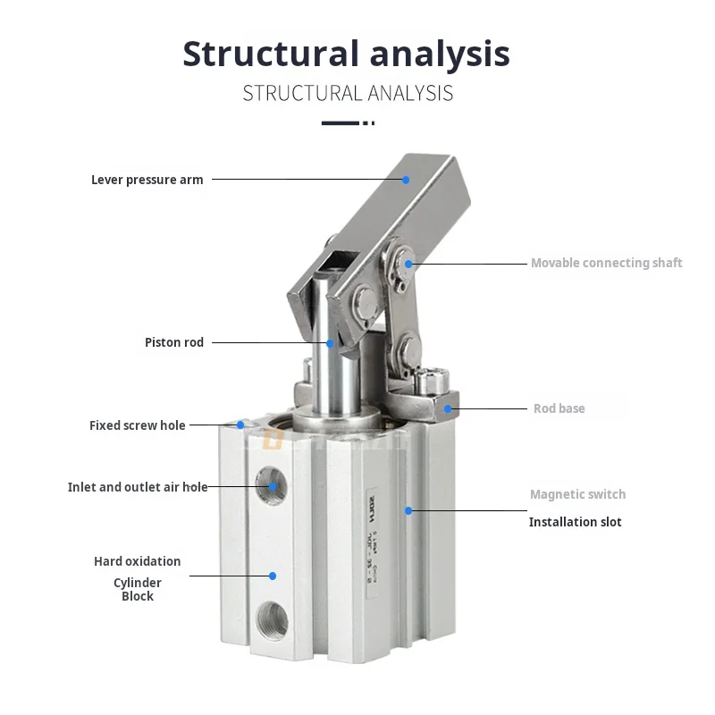 ALC lever cylinder 25/32/40/50/63 pneumatic clamping rocker arm compression air pressure jig cylinder machinery JGL