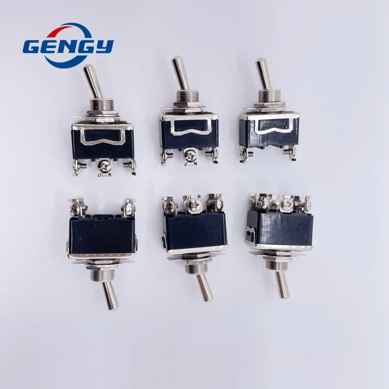 1/5 Pcs E-TEN 1021 1121 1122 1221 1321 1322 High Quality 15A 250V SPST 2 4 6 Terminal ON OFF Toggle Switch Self-locking Switch