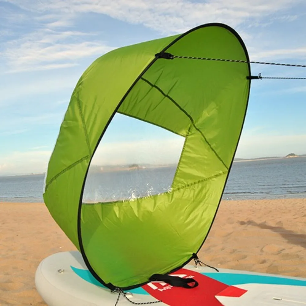 Foldable Kayak Wind Sail Ultraviolet-proof Transparent Window Kayak Boat Wind Sail Sturdy Durable Downwind Wind Sail Paddle