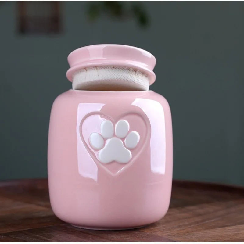 Ceramics Puppy Funeral Box Pet Dog Cat Ashes Urn Kitten Cats Dogs Memorial Funerary Ash Urns Pets Kittens Birthday Urns Supplies