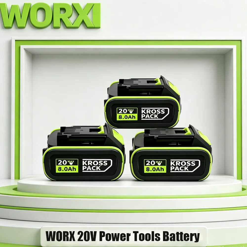 Genuine WORX 20V 5Pin 8.0Ah High Capacity Li-ion Battery Compatible WA3551 WA3553 WU Series All 20V Handheld Electric Power Tool