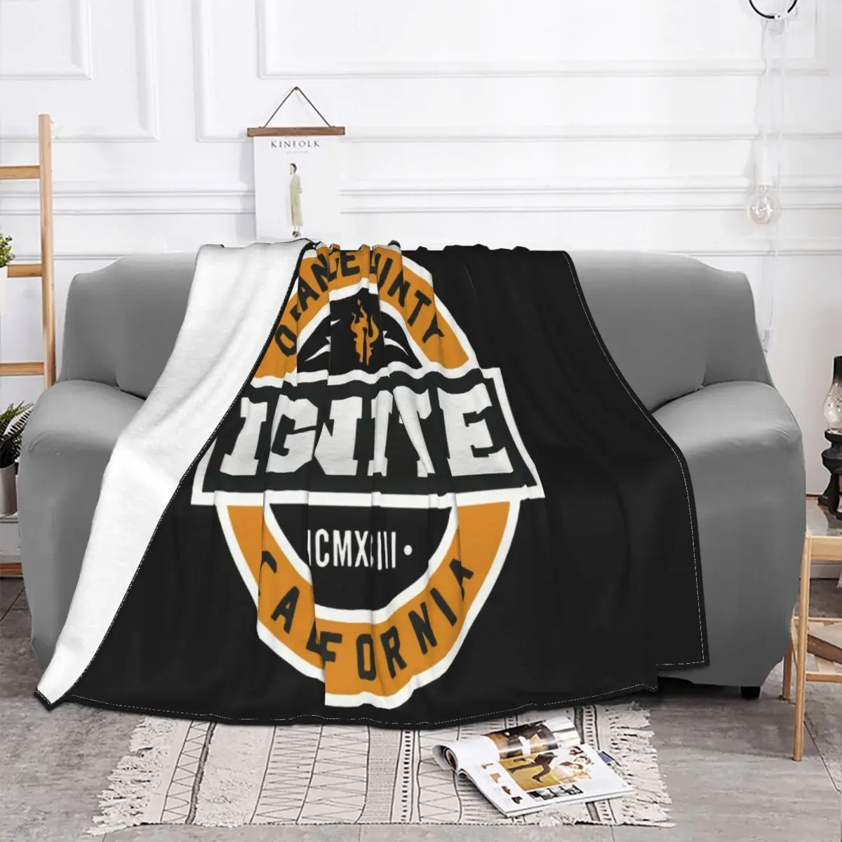 Ignite Orange County California Black Hardcore Crossover Sick Of It All Halloween Cartoon Character Throw Blanket