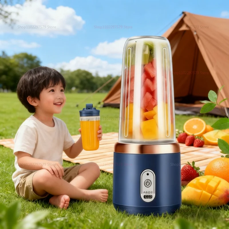كوب لصنع العصائر المحمولة 6 شفرات خلاط زجاجة المنزلية كوب لصنع العصائر الفاكهة خلاط عصائر USB قابلة للشحن عصارة المطبخ أداة
