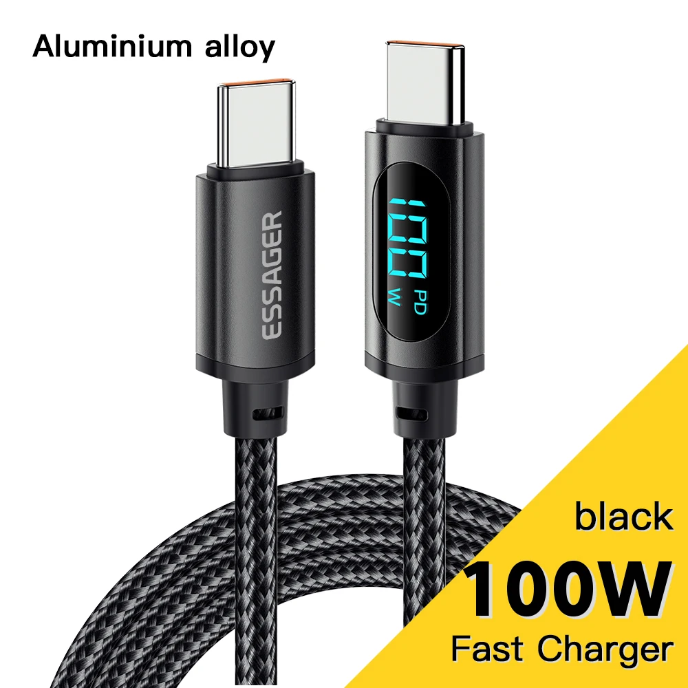 Essager USB-C кабель 100 Вт 7A для быстрой зарядки устройств — фото товара