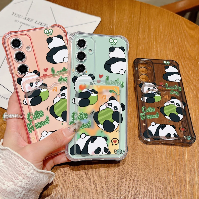 Niedliche Panda-Kartenhülle für Samsung Galaxy S26 S23 Ultra S25 Edge S24 FE A57 A37 A17 A56 A36 A54 A15 A55 A16 Handyhülle – Detail 2
