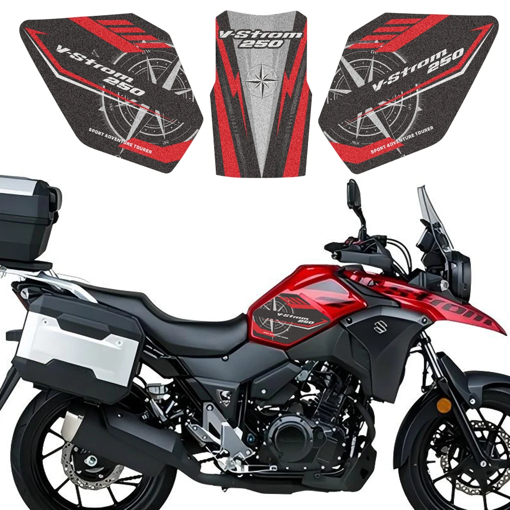 For SUZUKI DL250 V-STROM 250 VSTROM 250 Motorcycle Non-slip Side Fuel Tank Stickers Waterproof Pad Stickers