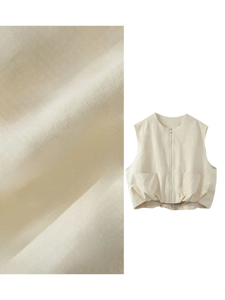 

Корейский жилет-безрукавка для женщин, весна-осень 2025, дизайнерский, на молнии, для многослойного образа, удобный, свободный крой, круглый вырез