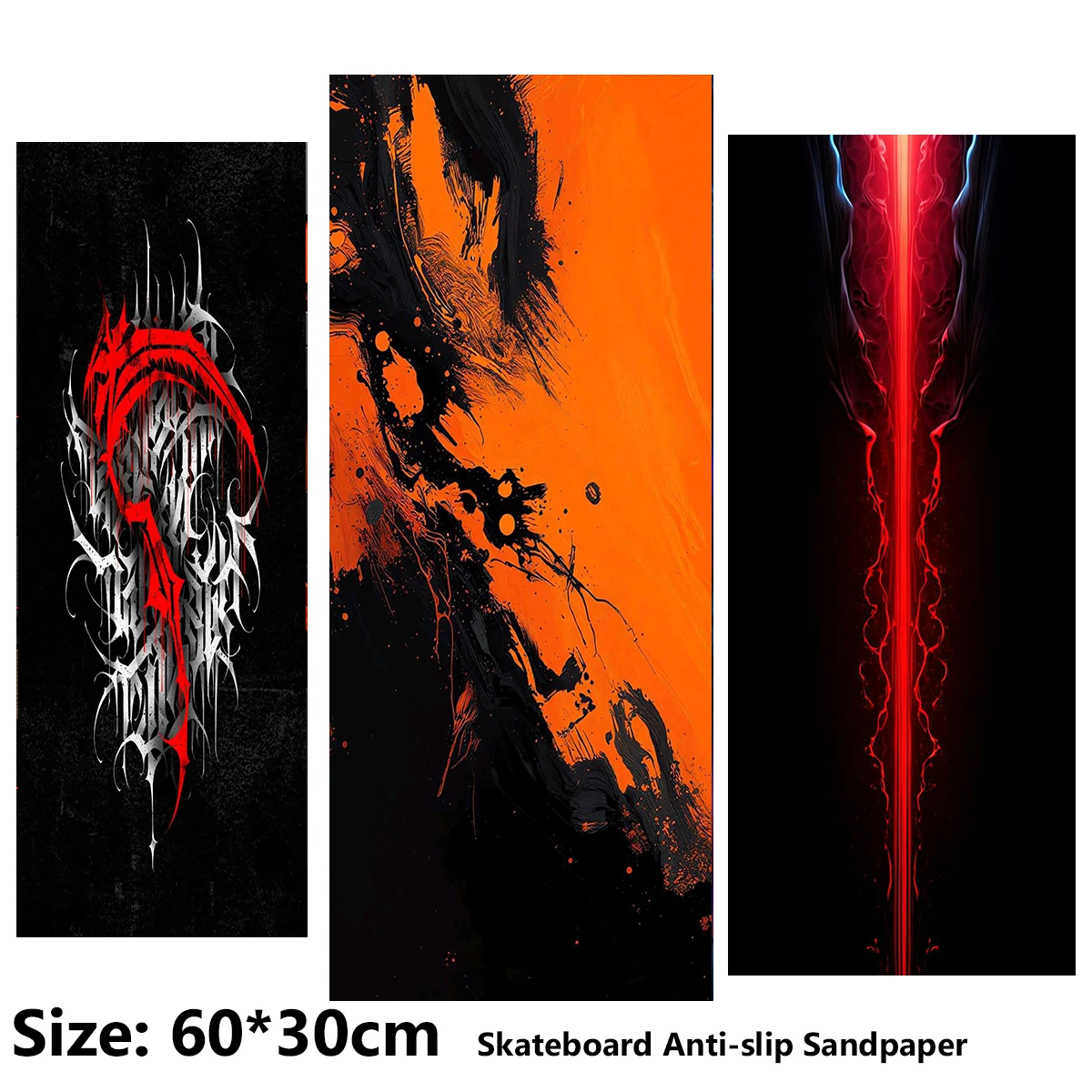 ElecStric Scooter Anti-slip Sticker Sandpaper Skateboard Grip Tape Sheet 60*30cm Splashed Ink Abstract Graffiti Light Pattern