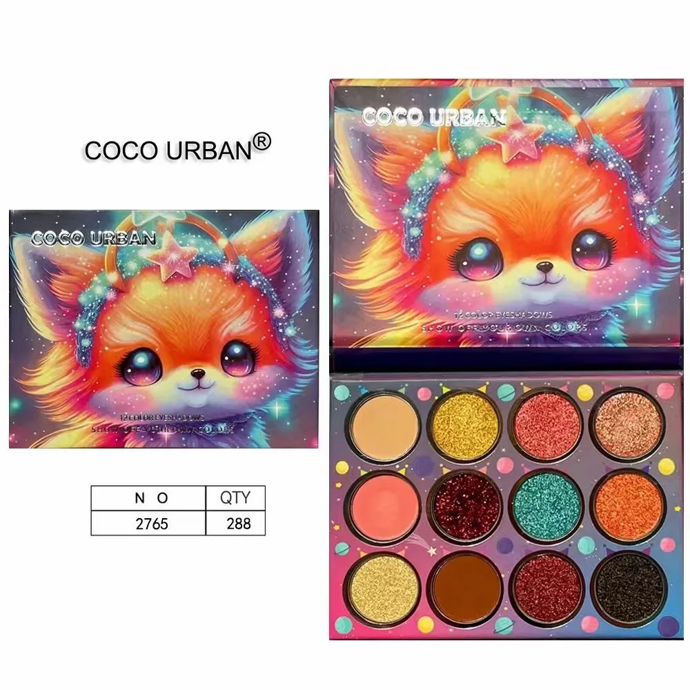 Cartoon Animal New Cute Pet Unicorn 12 Colors Eye Shadow Plate Mashed Potatoes Shimmer Matte Ins Performance Stage Makeup