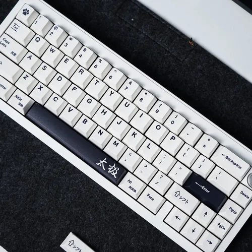GMK Keycaps blanco leche minimalista Tai Chi inglés 144 teclas PBT teclas sublimación de tinte perfil de cereza para teclado mecánico 61