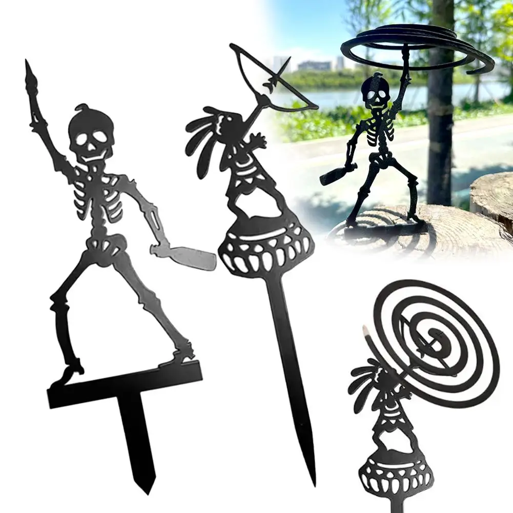 1/2pcs Metal Coil Outdoor Mosquito Holder Creative Skeleton Bracket Archery Minion Repellent Incense Rack Garden Decoration