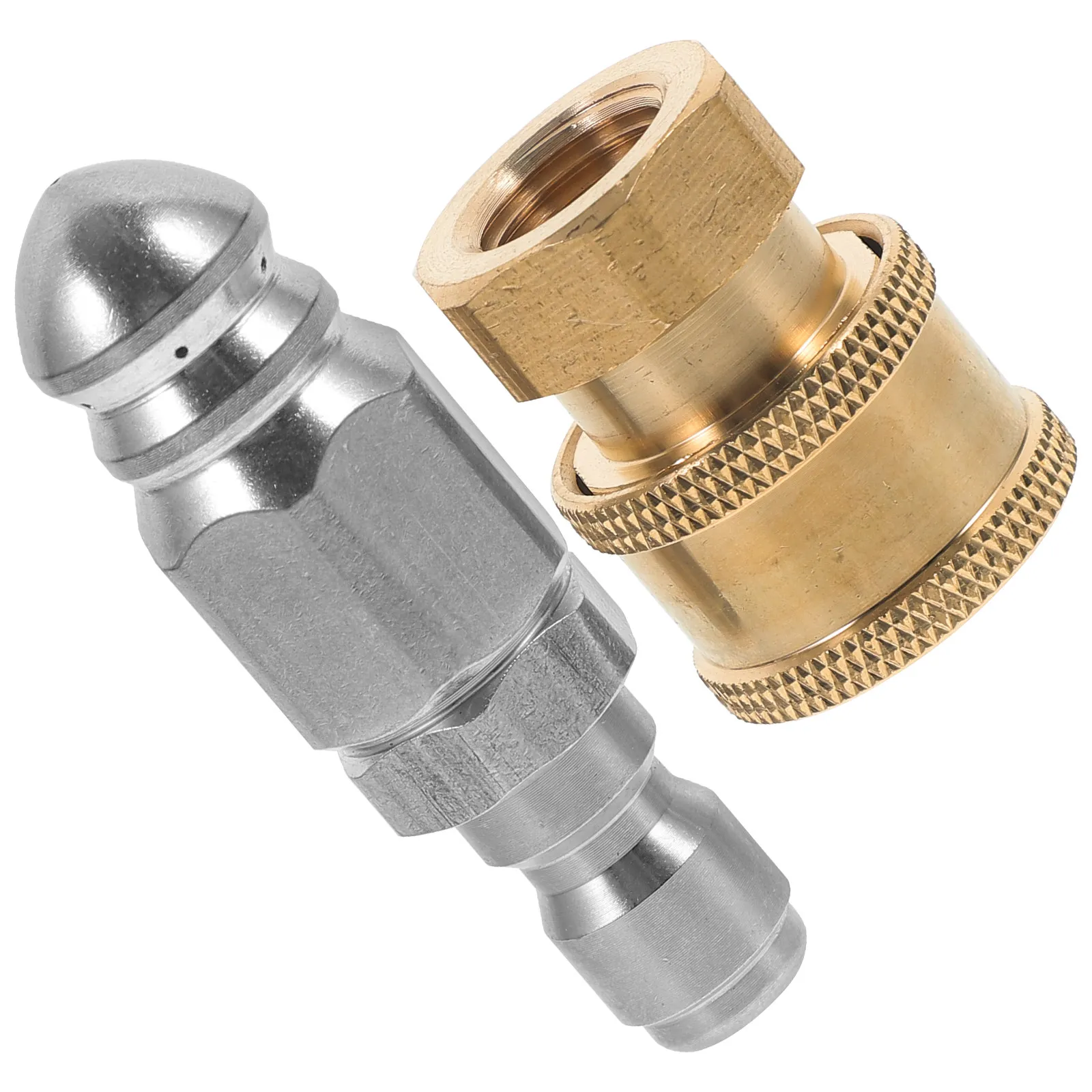 1Set Industrial Grade High Pressure Garden Hose Nozzle Stainless Steel Rotating Spray Nozzle for Driveway Patio