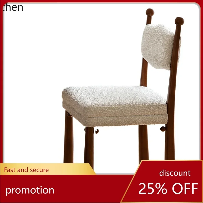 i5.15 retro style solid wood dining chair home bedroom dressing backrest living room dining table chair decor