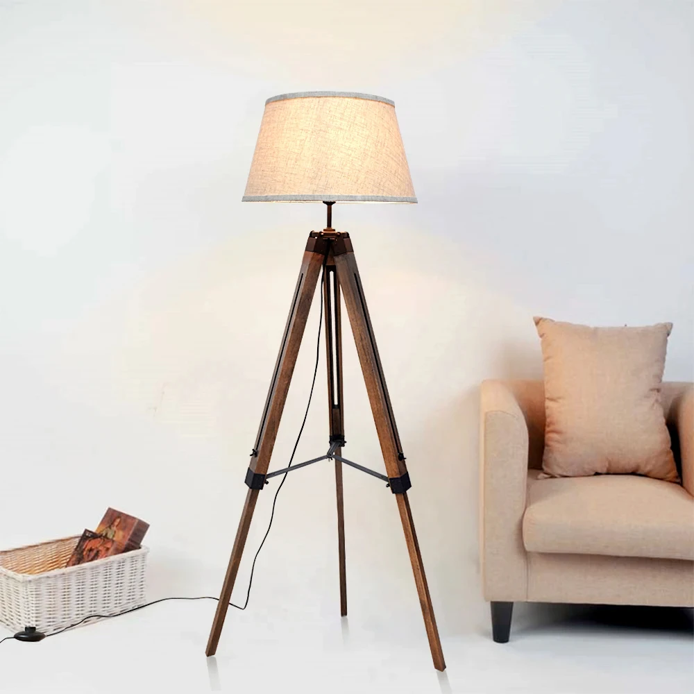 

simple wood floor lamp, white fabric floor lamp, for bedrooms, studys