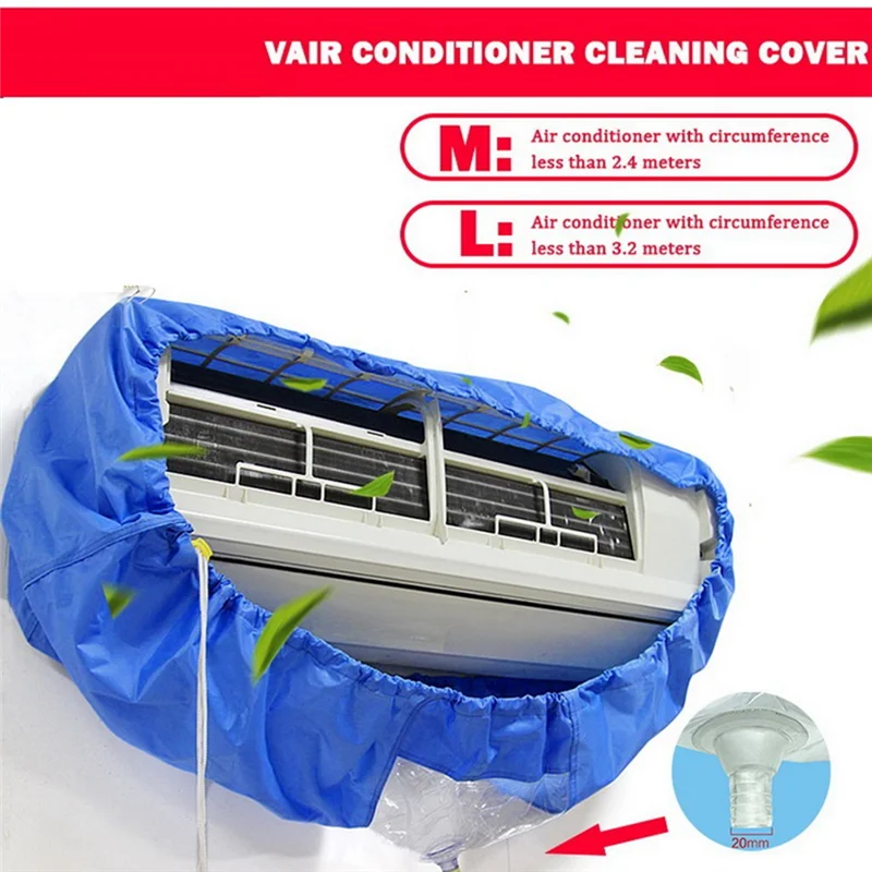 Large 2.4M Air Conditioner Cleaning Cover Double Layer Thickening Wash Mounted Protective Dust Cleaner Bag