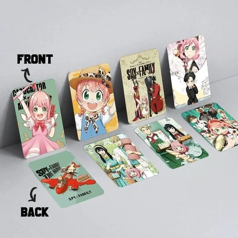 Nieuwe SPY × FAMILY Anya Forger Laid Laser Card High Color Value Anime Cartoon Printing Student Postcard Polyaroid Collection Card