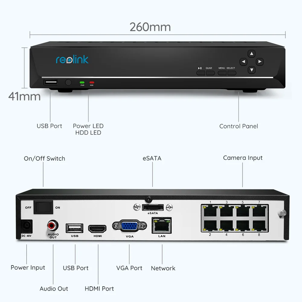 Imagem -06 - Reolink-conjunto Rln8410 de Câmeras Nvr Security ip Detecção Humana ou Veicular 4mp 5mp Gravador de Vídeo 24 H.265 Kit de Vigilância 12mp 4k 8ch