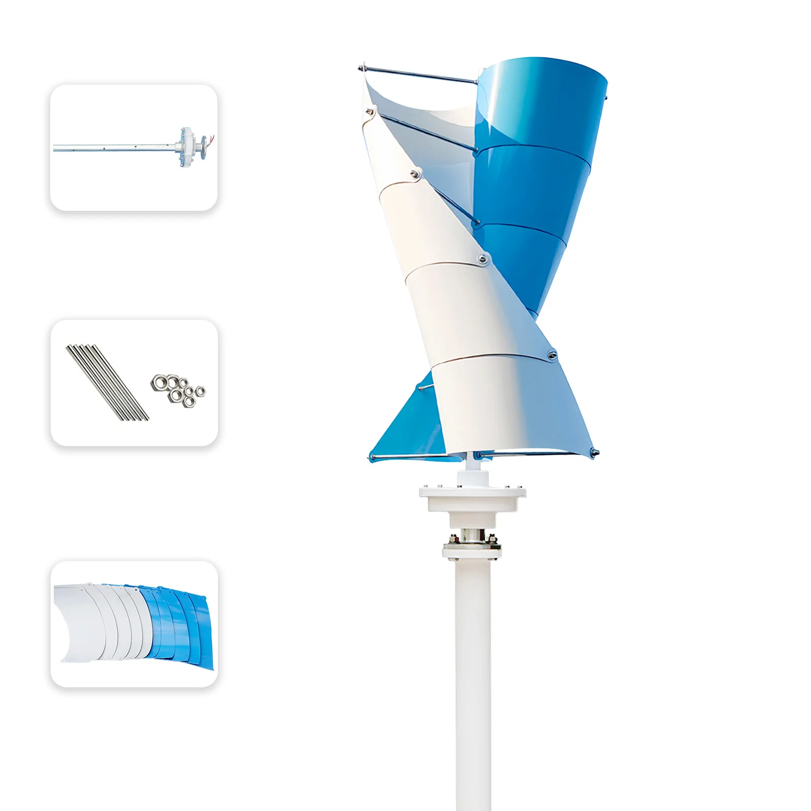 300W 12M/S  wind speedVertical Axis Wind Turbine, Durable Material, Small Wind Turbine, Suitable For Outdoor Wind Turbines