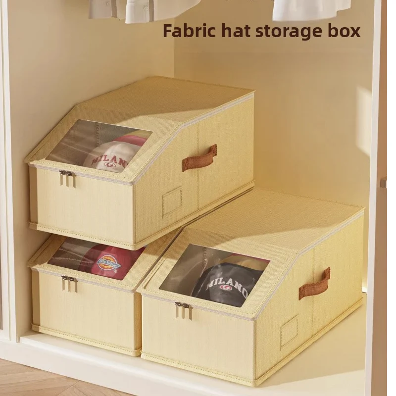 

Stackable Hat Storage Organizer Box Large Capacity Durable Sturdy Wardrobe Organizer Perfect for Mens Hat Clothing Collection