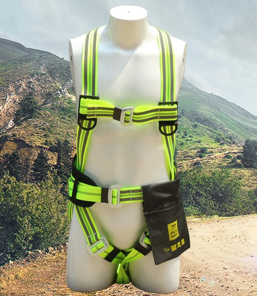New Reflective Full-Body 5-Point Fall-Arrest Safety Harness for High-Altitude Operations & Outdoor Use