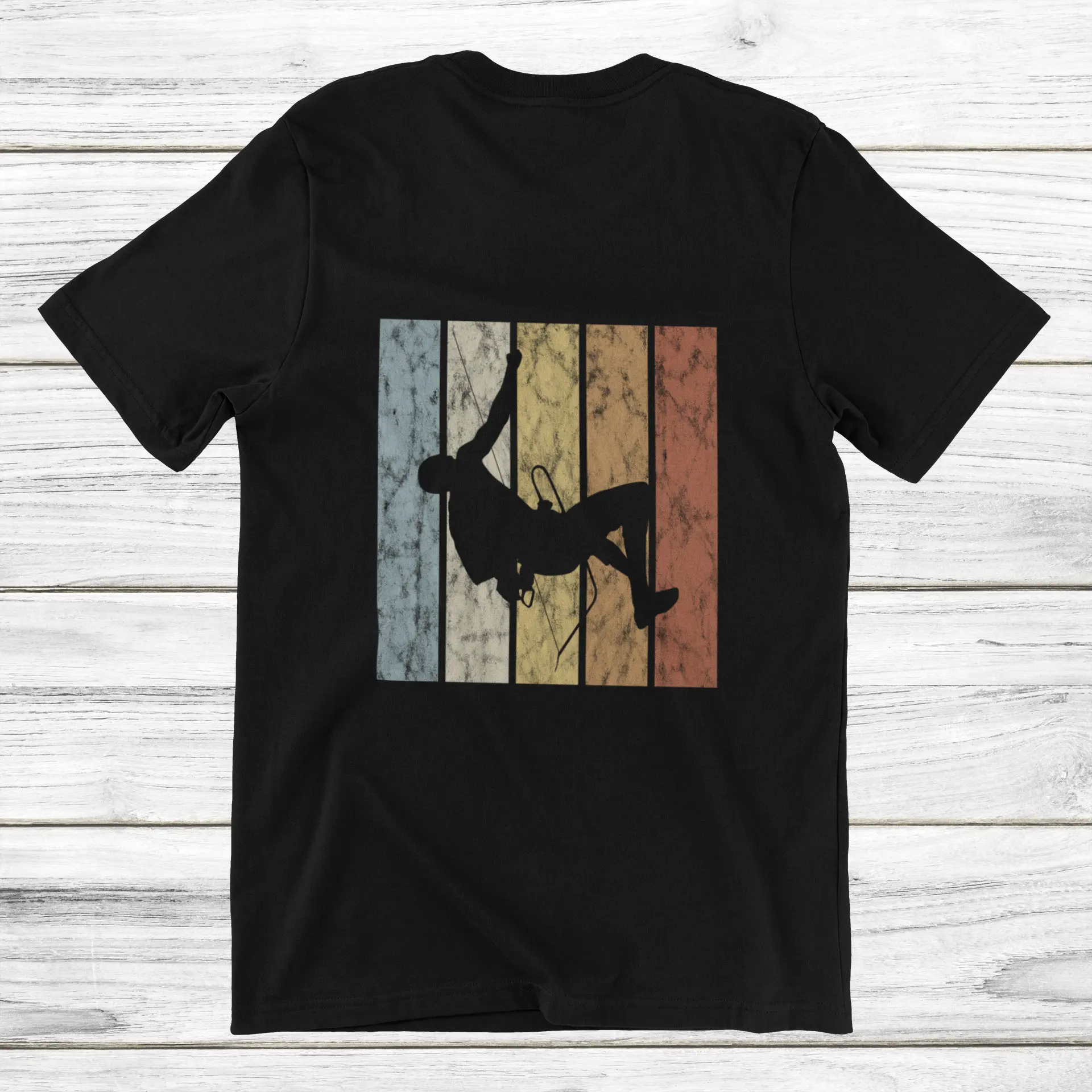 Retro Rock Climbing T Shirt Climber Vintage Bouldering Mountains