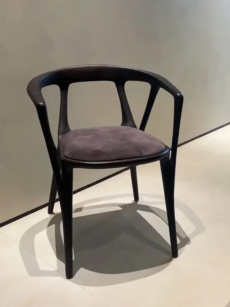 

Y1 Итальянский минималистичный ретро обеденный стул из цельного дерева, современное минималистское искусство, креативный чайный столик из ясеня, главный стул