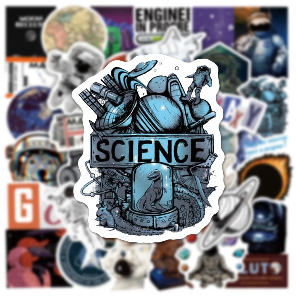 10/30/50 Uds. Pegatinas de grafiti de astronauta del espacio exterior dibujos animados estéticos monopatín DIY nevera portátil PVC pegatinas impermeables Juguetes