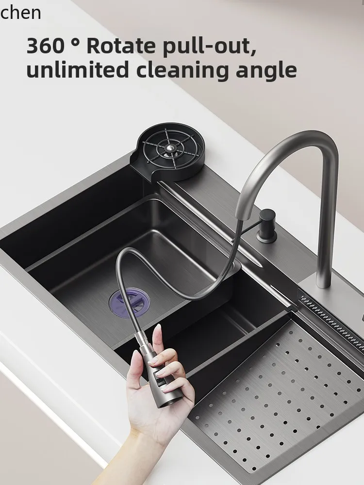 HXL Large Single Bowl Sink Thickened Stainless Steel Basin Kitchen Multifunctional Undermount Vegetable Washing Sink