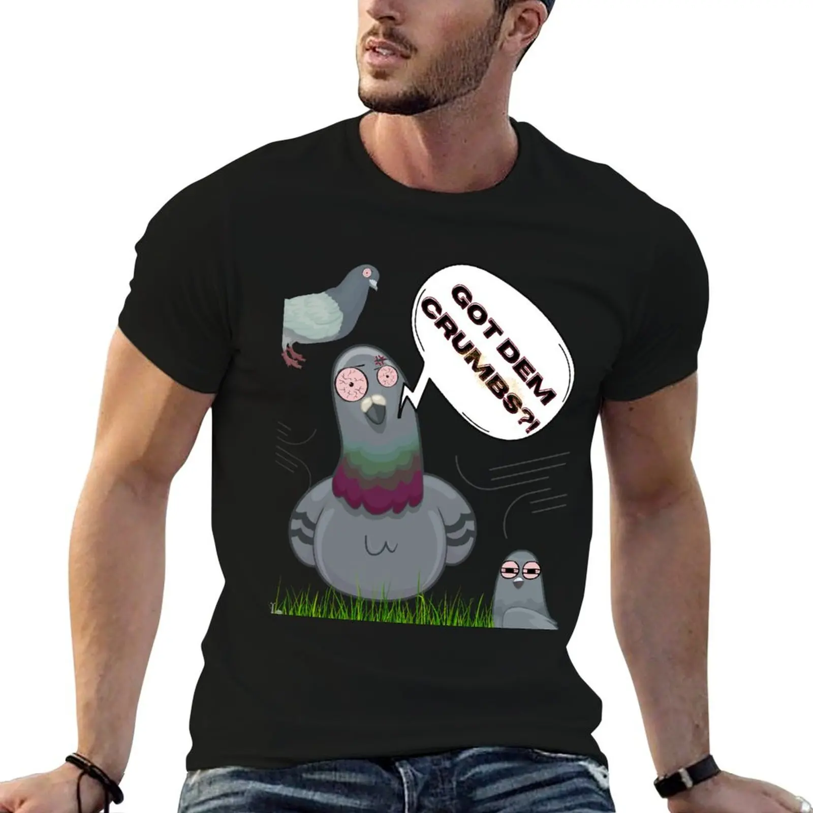 Crumbs ?! - Funny Text T-Shirt Big and Tall Casual T-Shirt