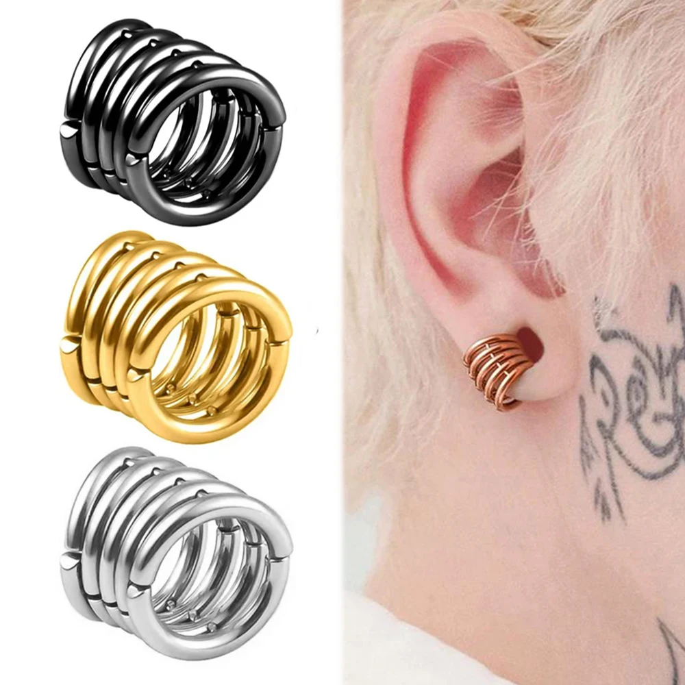 2PCS 5 in 1 Stack Rings Design Ear Cuff Gauges Plugs Expander Ear Tunnels 10 in 1 Stretcher Earring Body Piercing Jewelry