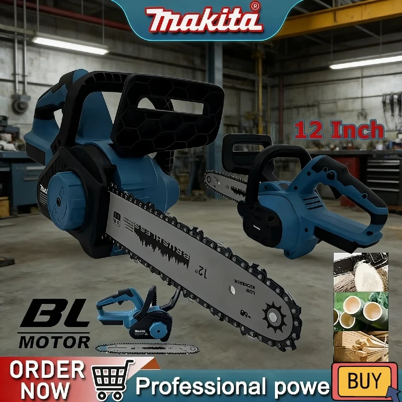 

Makita 12Inch Brushless Electric Chain Saw For Makita Battery Power Digital Display Cordless Chainsaw Garden Tree Branch Cutting