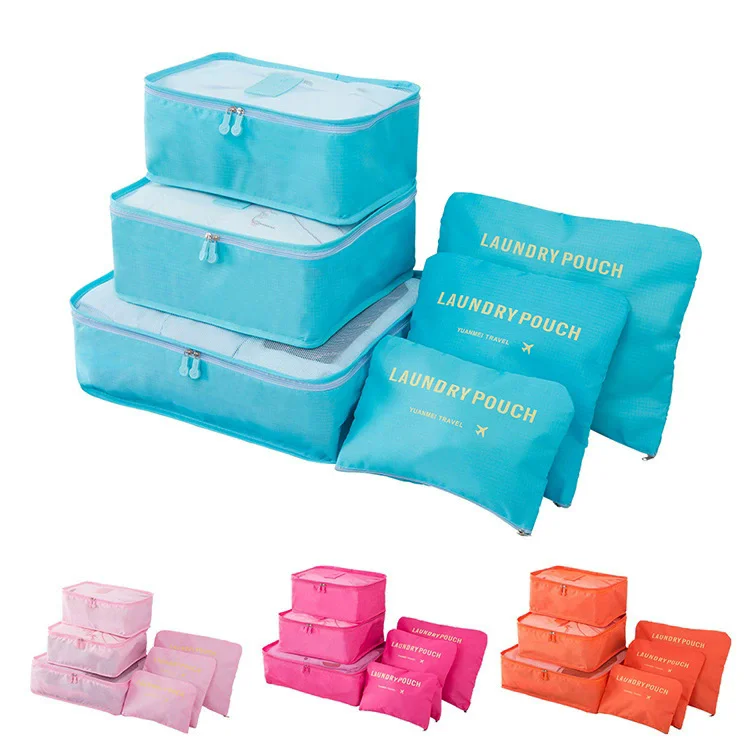 

6PCS Travel Storage Bag Large Capacity Packing Cubes Suitcase Pouch & Sorting Pouch Luggage Organizer for Clothes Underwear
