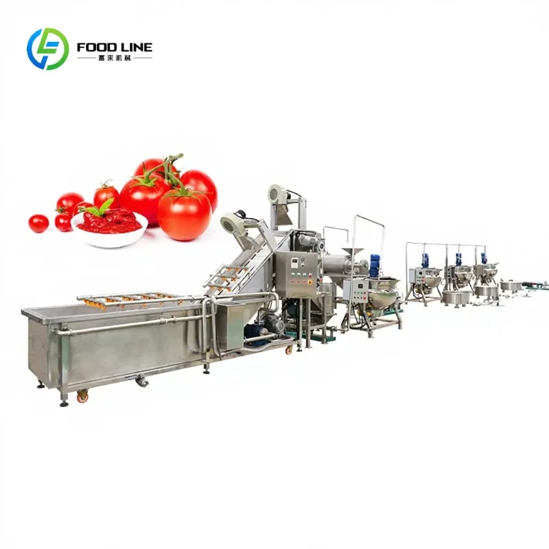 Machine à fabriquer de la purée de tomates, ligne de production complète de sauce tomate, contrôle a