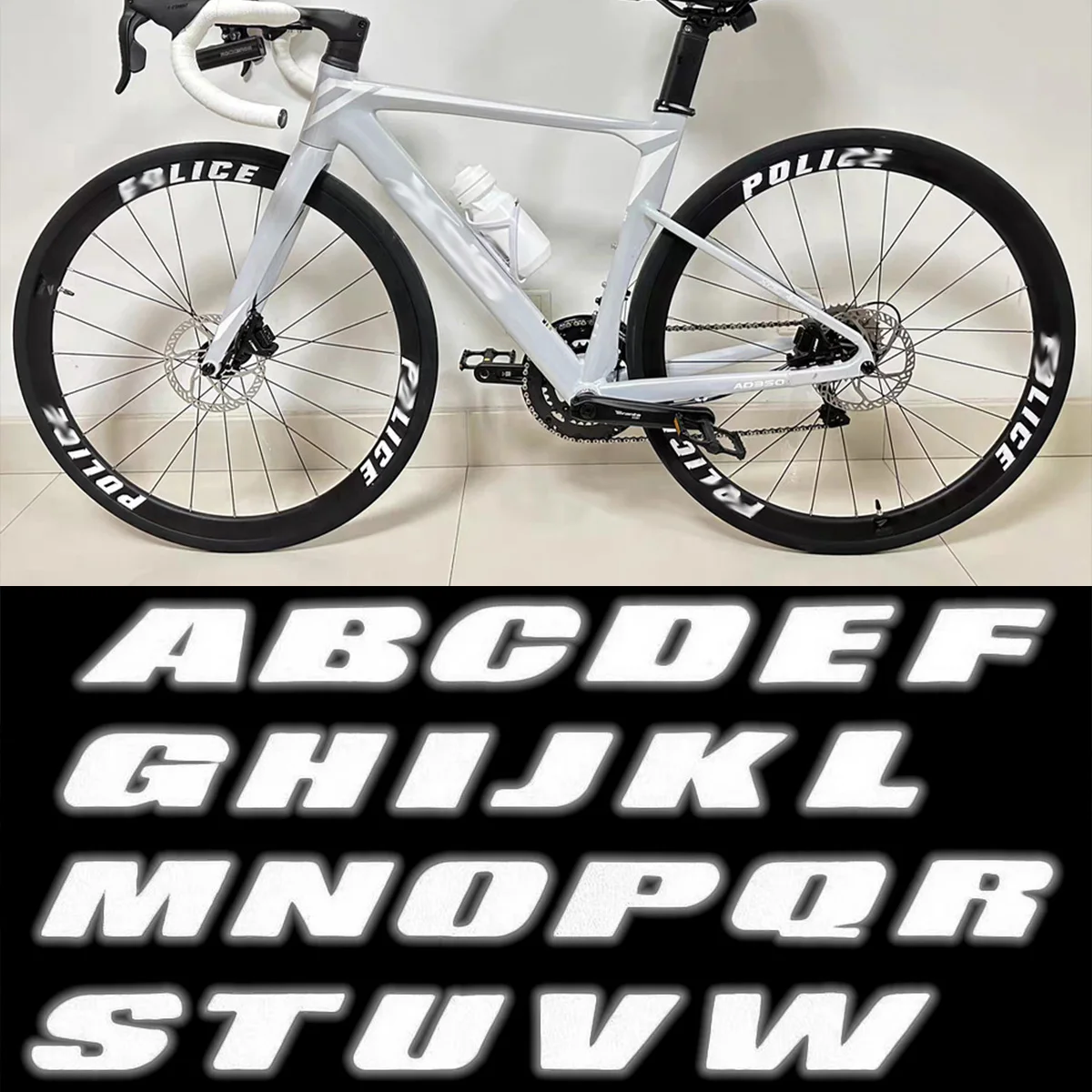 Bicycle Tire Letter Sticker Road Mountain Bike Motorcycle Rim Wheel DIY Reflective Decal Custom Cycling Decor Accessories Decals
