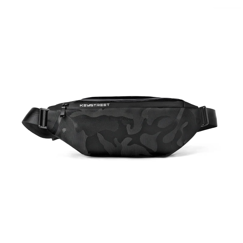 Sports crossbody bag, camo style Fanny pack, small shoulder bag, casual chest bag, outdoor riding crossshoulder bag，（black）.