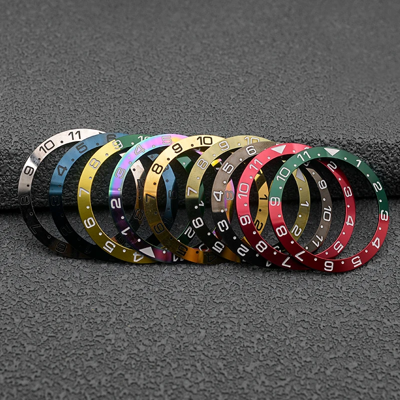 กรอบนาฬิกา38มม. ใส่ได้กับ SKX007 SKX009 SKX011 srpd นาฬิกาผู้ชายกรอบเซรามิกซ่อมแซมชิ้นส่วนที่มีการเคลื่อนไหว NH36 NH35