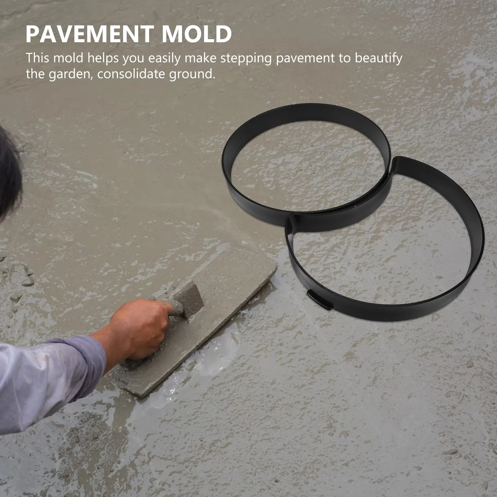 2Pcs Reusable Plastic Paver Mold for Concrete Stepping Stones Garden Path Making Cement Walkway Patio Paving DIY Floor Tile Mold