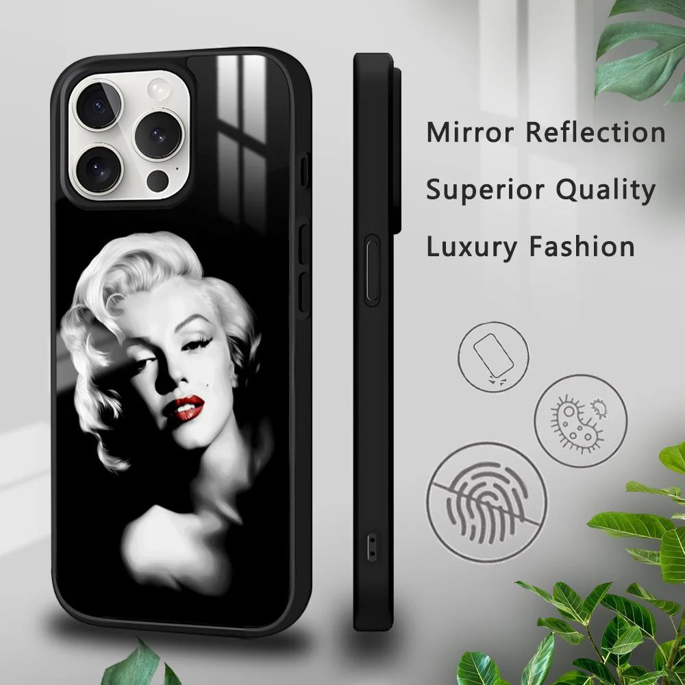 M-Marilyns M-Monroes Phone Case For iPhone 16 15 14 13 12 11 Pro Xs Max Mini Plus Celulares Hard Funda