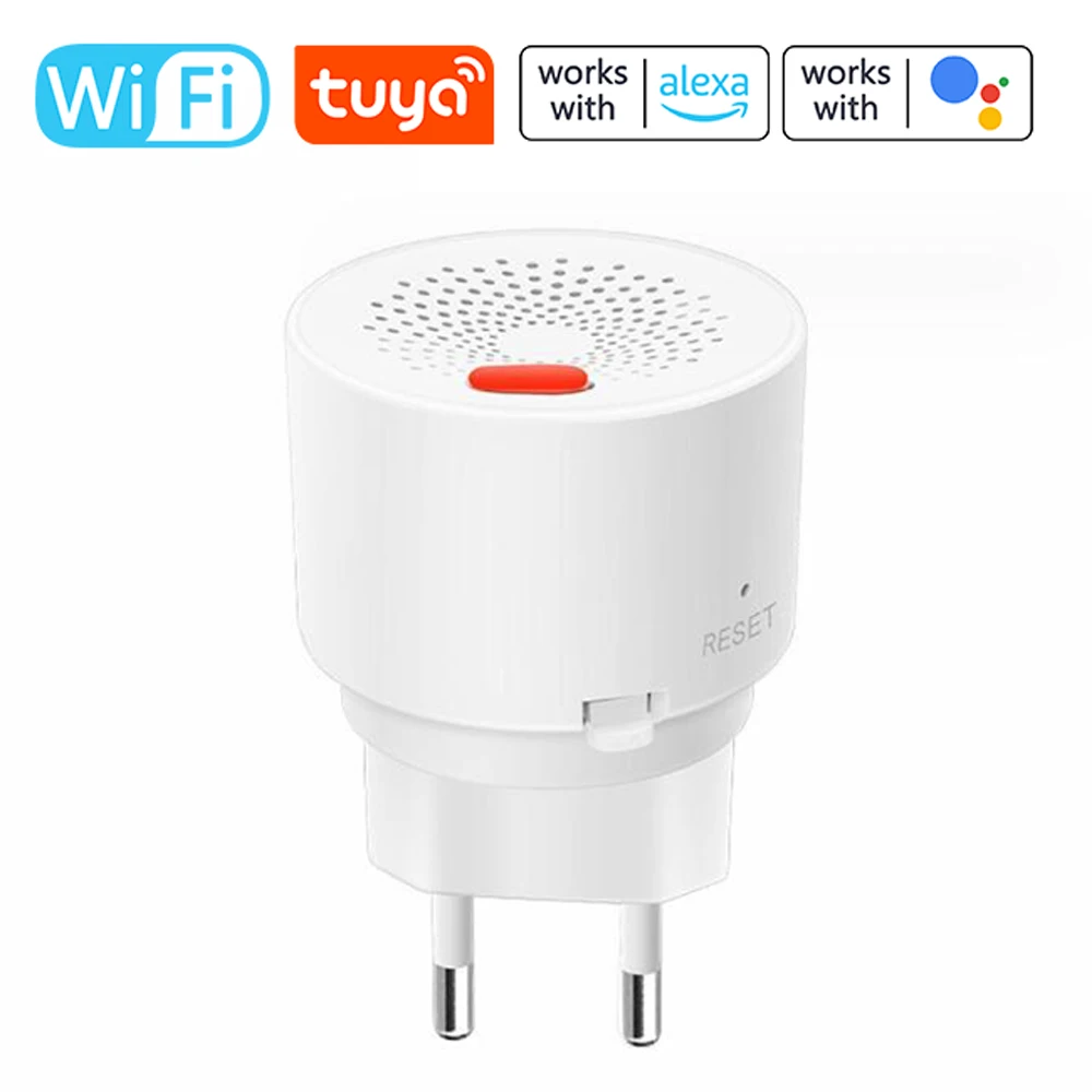 Tuya WiFi Allarme Gas Naturale Rilevatore di Gas Combustibile Plug-in Controllo APP Supporto Rilevamento Gas/Metano/Propano//GPL/GNL