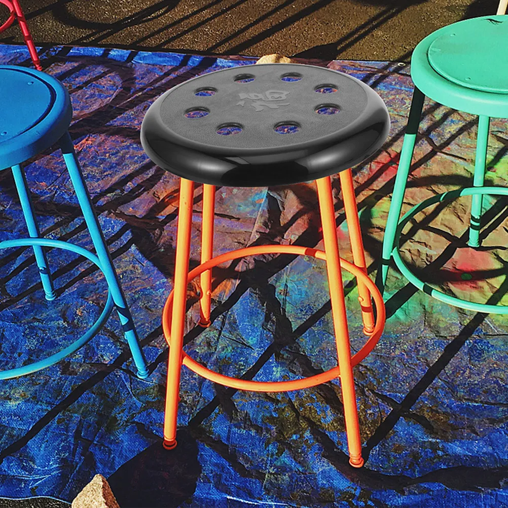 2Pcs Round Stool Plastic Seat Cover Replacement Heavy Duty Smooth Surface Barstool Repair Part Easy Install Bar Stool Accessory