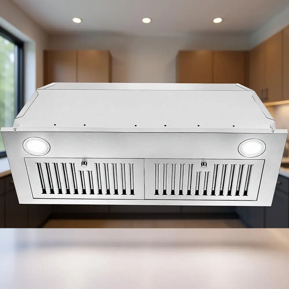 

Вытяжка кухонная из нержавеющей стали 30 дюймов с фронтальным управлением, светодиодной подсветкой, фильтрами, для вытяжного/встраиваемого монтажа