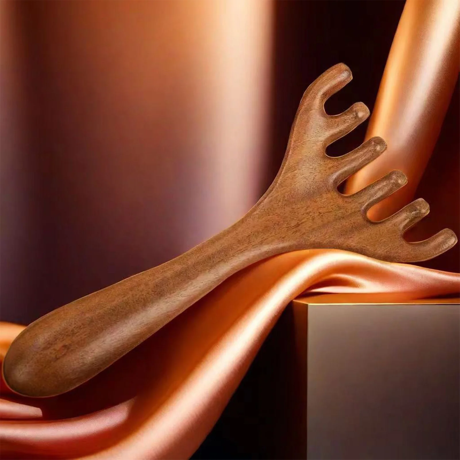 مشط تدليك العلاج الخشبي ذو أسنان واسعة، مشط شعر غوا شا، مشط تدليك فروة الرأس والوجه للرقبة والكتف والظهر واليد