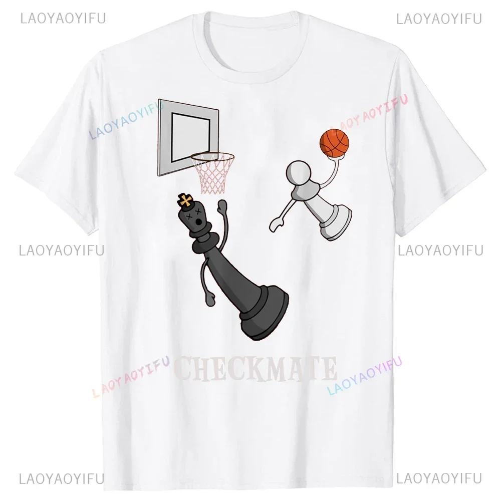 Hot Sale Funny Graphic Checkmate Chess Basketball Game T Shirts Summer Streetwear Short Sleeve T-shirt Harajuku Casual Y2K Tees