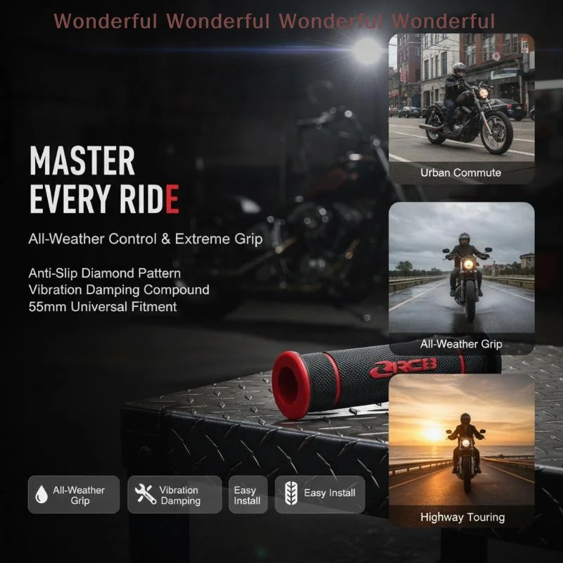 Handle Grip Rubber Universal Motorcycle Handlebar Grips Non Slip Texture Comfortable Grip For Street Dirt Bike Off Road Riding